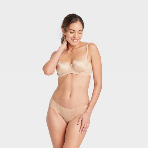 Women's Cotton Bikini Underwear - Auden™ Soft Beige M : Target