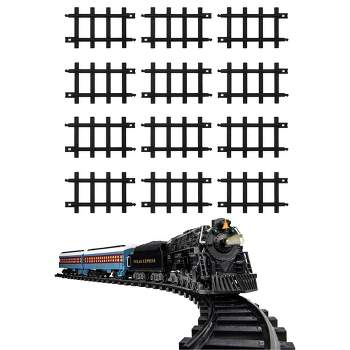 Lionel Trains 12 Pieec Straight Train Tracks & 711803 The Polar Express Battery Powered Ready to Play Model Train Set with Remote