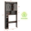 Over The Toilet Storage Cabinet with Sliding Door & Toilet Paper Holder Stand - 2 of 4