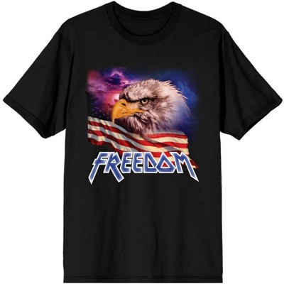 Americana Freedom Eagle Men's Black T-Shirt-Large