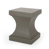 Modern Patio End Table, Sculptural Outdoor Side Table with Curved Pedestal Base for Porch, Balcony, Garden or Poolside Decor-Maison Boucle - 4 of 4
