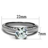Slickblue Women's Classic Engagement Stainless Steel Ring with Clear CZ Center Stone, Size 5-10 - 2 of 4