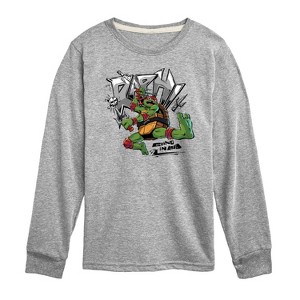Boys' - Teenage Mutant Ninja Turtles - Raphael Going In Loud Long Sleeve Graphic T-Shirt - 1 of 4