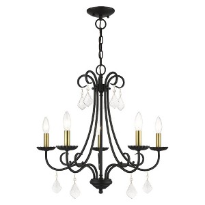 Livex Lighting Daphne 5 - Light Chandelier in  Black/Antique Brass - 1 of 4