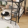 Queen Size Loft Bed with Ladder Metal Queen Loft Bed with Storage Shelves High Loft Bed for Kids Teens Black - 4 of 4