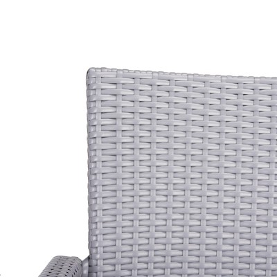 Kelda Gray Wicker Stacking Arm Chairs Set of 2