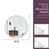 White 30 inch Wavy Round Solid Wood Frame Decorative Mirror,For Bedroom, Bathroom, Living Room, Entryway - 4 of 4