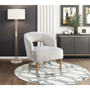 NicBex 1pc Accent Chair Unique Style Velvet Plush Seat Solid Wood Legs Lounge Chair Reading Chair Comfy Chair for Living Room Bedroom Studio - 1 of 4