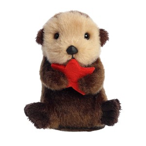 Aurora Mini Spiffy Otter Shoulderkins Adorable Stuffed Animal Brown 4.5" - 1 of 4