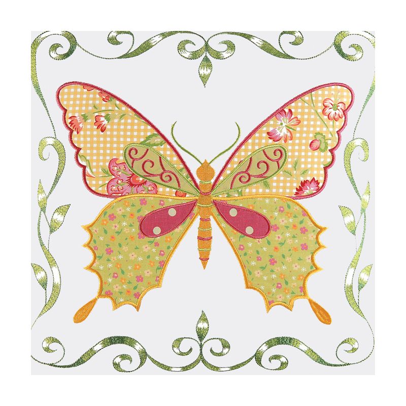 C&F Home 18" x 18" Pink Butterfly Applique Throw Pillow, 3 of 5