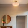 Claxy 3-Light Gold Semi Flush Mount Ceiling Light with Fabric Drum Shade - 2 of 4