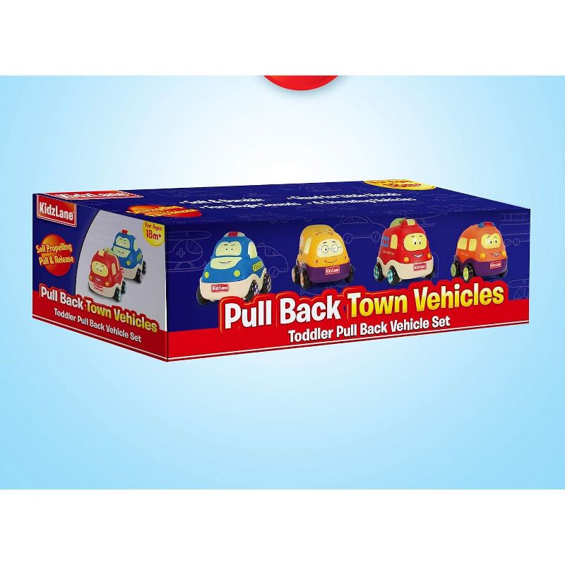 Kidzlane Pull Back Cars for Toddlers - Multicolored - Set of 4, 2 of 4