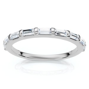 Pompeii3 1/2Ct Baguette Diamond Anniversary Stackable Band 14k Gold or Platinum Lab Created - 1 of 4