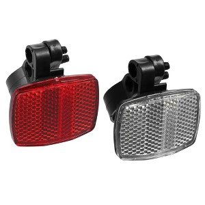 Unique Bargains Handlebar and Seatpost Bicycle Reflectors Kit Bike Safety Warning Reflectors Red White 2pcs - 1 of 4