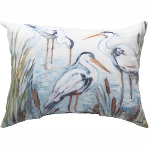 Manual Woodworkers & Weavers Coastal Shores Herons Pillow – 18x13 inch Climaweave Pillow - 1 of 3