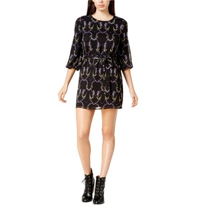 maison Jules Womens Printed Belted A-line Dress