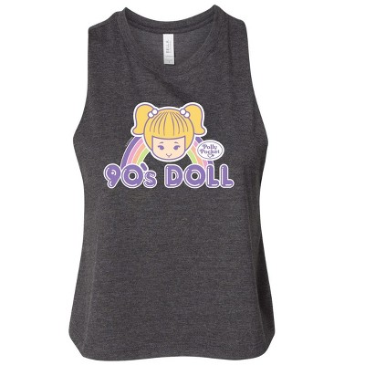 Women's Polly Pocket 90S Doll Graphic Racerback Tank - Heather Charcoal - Small