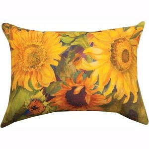 Manual Woodworkers & Weavers Sunny Faces 18x13 inch Climaweave Pillow – Vibrant Garden-Inspired - 1 of 3