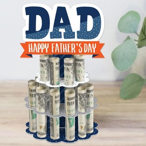 Big Dot of Happiness Happy Father's Day - DIY We Love Dad Party Money Holder Gift - Cash Cake - 1 of 4