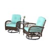 Maliang 3 Piece Outdoor Swivel Rocker Patio Chairs, 360¡ã Rocking Patio Conversation Set with Cushions & Glass Coffee Table for Backyard - 3 of 4