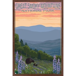 Trends International Lantern Press - Great Smoky Mountains Spring Flowers Framed Wall Poster Prints - 1 of 4