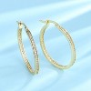 14K Gold Hoop Earrings with crystals in 14K Gold Plated - 3 of 4