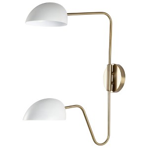 Nuvo Lighting Trilby 2 - Light Sconce in  Matte White/Burnished Brass - 1 of 1