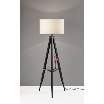 Warren Shelf Floor Lamp Black - Adesso