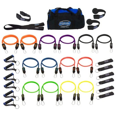 Bodylastics BLSET211 Mega High Quality Full Body Exercise 31 Piece Equipment Set with Anti Snap Weight Resistance Bands, Handles, and Anchors