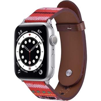 Worryfree Gadgets Canvas Leather Band for Apple Watch 38/40/41mm, 42/44/45mm iWatch Series 8 7 6 SE 5 4 3 2 1