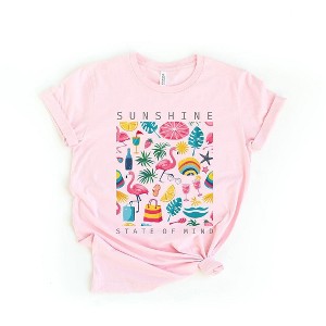 Simply Sage Market Women's Sunshine State of Mind Flamingos Short Sleeve Graphic Tee - 1 of 4