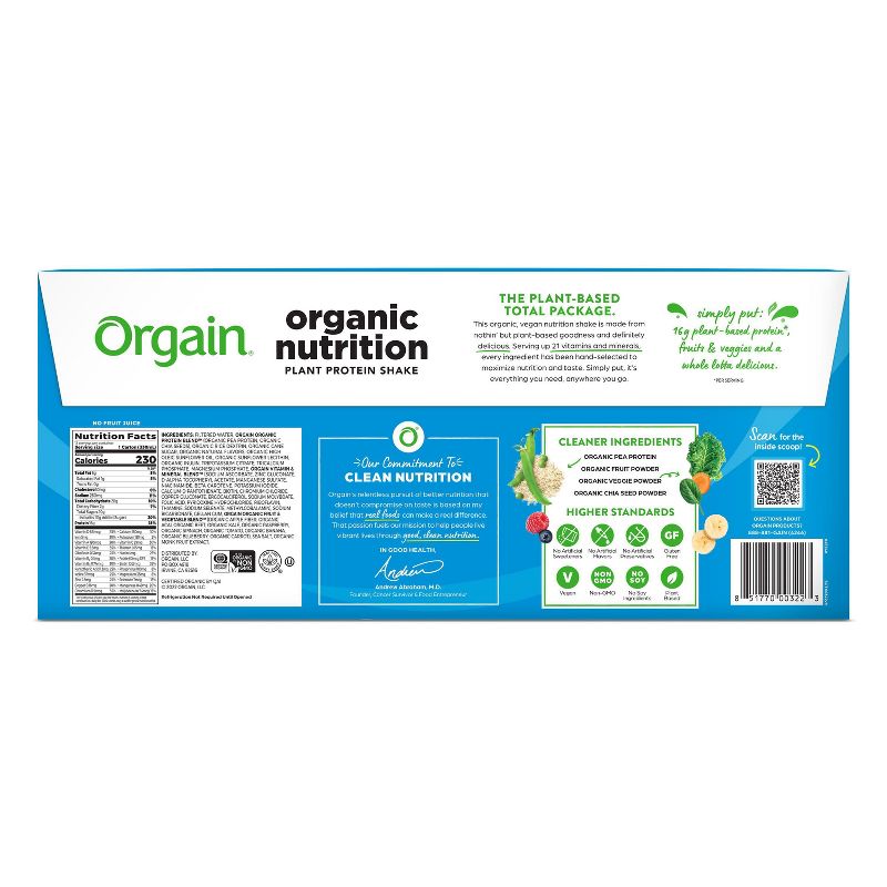 Orgain Organic Vegan Protein Shake - Vanilla Bean - 12ct, 4 of 12