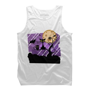 Men's Design By Humans Night Halloween moon By ChadiElHanchi Tank Top - 1 of 3