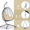 Vynxaria Egg Chair with Stand Indoor Outdoor Swing Chair Patio Wicker  Hanging Basket Chair Hammock Chair with Stand for Bedroom Living Room Balcony - 2 of 4