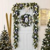 24" Pre-Lit Christmas Wreath with 20 Lights - Blue & Silver Wreath with Ornaments, Pine Cones, Berries, Bows & Snowflakes for Indoor/Outdoor Decor - 3 of 4