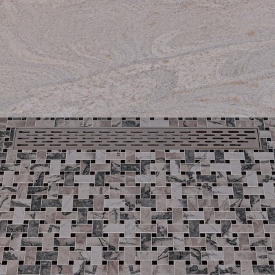 ALFI ABLD24C 24Inch Long Modern Stainless Steel Linear Shower Drain with Groove Holes
