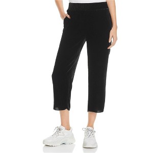 Enza Costa Womens Velvet Casual Cropped Pants, Black, Medium - 1 of 1