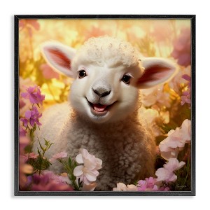 Stupell Industries Lamb in Flower Meadow, 17" x 17" - 1 of 4