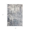 Gray and Light Blue Abstract Power Loom Area Rug - 3 of 4