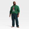 Men's Plaid Microfleece Holiday Matching Family Pajama Pants - Wondershop™ Navy Blue - 3 of 4