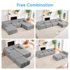 Mjkone L-Shaped Velvet Sectional Sofa,4-Seater Modular Sectional Sofa With Ottoman, Convertible Sofa Couches with Rivet Trim - 2 of 4