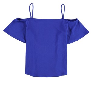 bar III Womens Crepe Cold Shoulder Knit Blouse - 1 of 2
