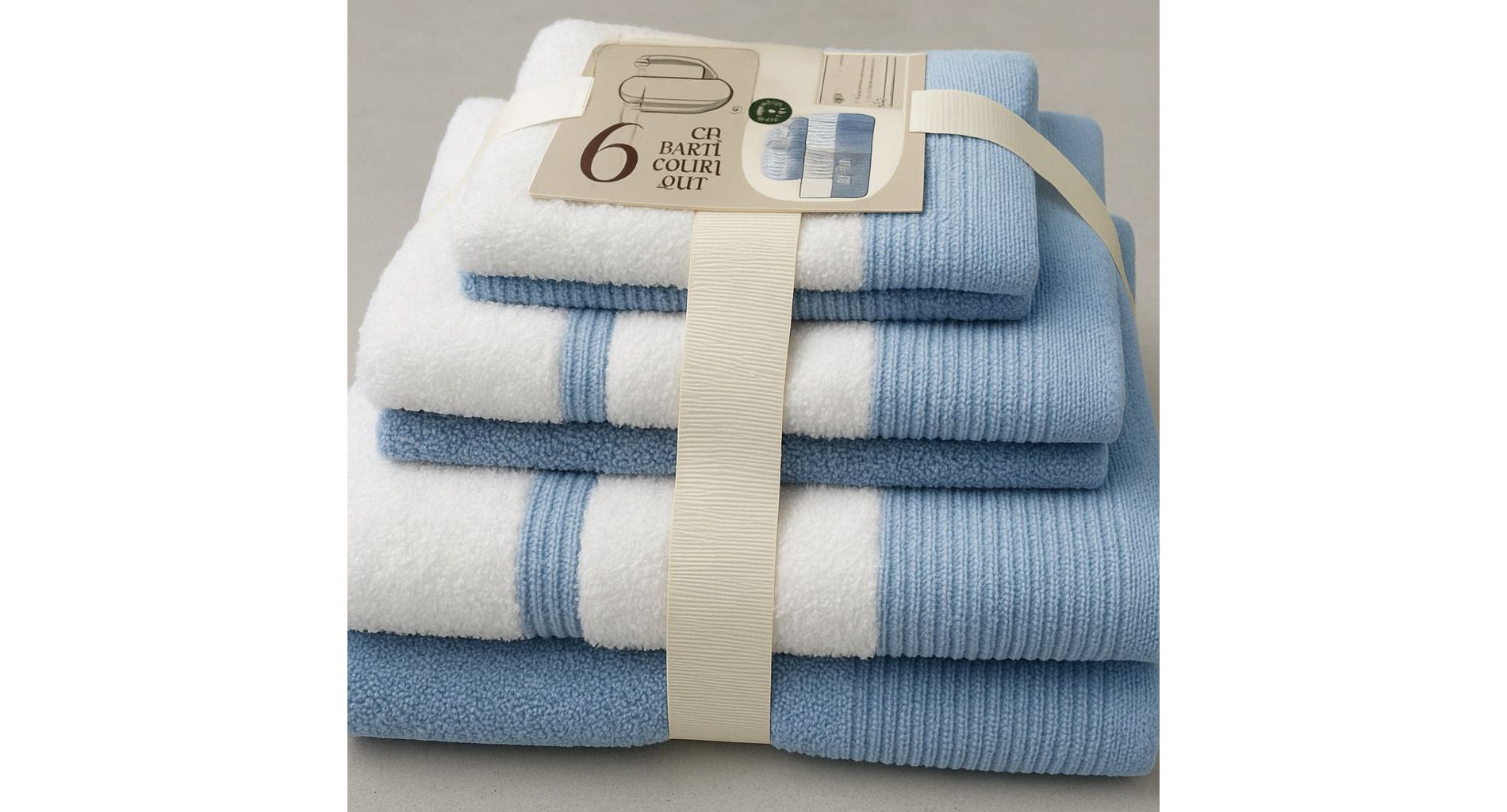 Noble House 6pc Zero Twist Cotton Towel Set, Ultra Soft & Highly Absorbent Bathroom Towels, Includes 2 Bath Towels, 2 Hand Towels & 2 Washcloths