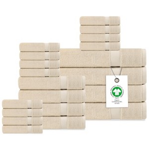 Delara Organic Cotton Luxuriously Plush Bath Towel Set, GOTS & Oeko-TEX Certified, Soft, Quick Dry & Ultra-Absorbent - 1 of 4