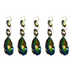 Unique Bargains Hanging Ornament DIY Craft Teardrop Crystal Chandelier Pendant Beads 3.35" x 1.5" 5 Pcs - 1 of 4