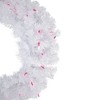 Northlight Pre-Lit Woodbury White Pine Artificial Christmas Wreath - 24" - Pink Lights - 4 of 4