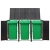 VidaXL Triple Wheelie Bin Shed Black 81.5"x31.5"x46.1" Poly Rattan - 2 of 4