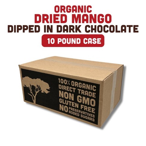 Mavuno Harvest Organic Dried Mango Dipped in Dark Chocolate Fruit Snacks, All Natural Vegan Treat, Bursting with Flavor - Bulk 10 LB PK - image 1 of 4