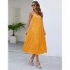 Spaghetti Strap Maxi Dresses for Women Loose Summer Casual Sundress V Neck Tiered Ruffle Beach Cami Long Dress - 2 of 4