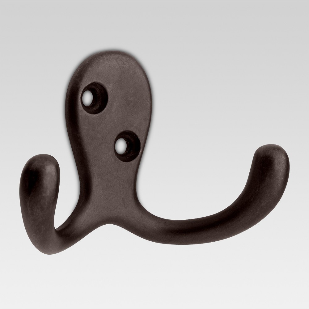 2pk Double Prong Robe Hook in Oil Rubbed Bronze - Room Essentials (Case of 4 Packs) 